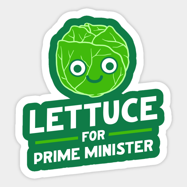 Lettuce Prime Minister UK Sticker by Hankasaurus